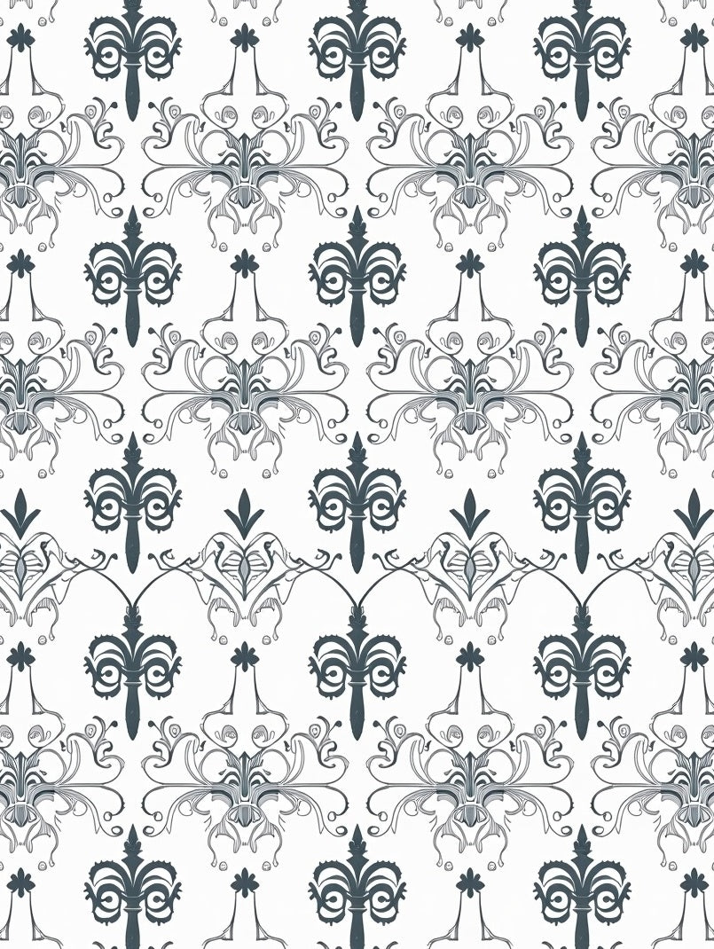 Distressed Fleur de with Classic Floral Lace (Black) - ODIKA