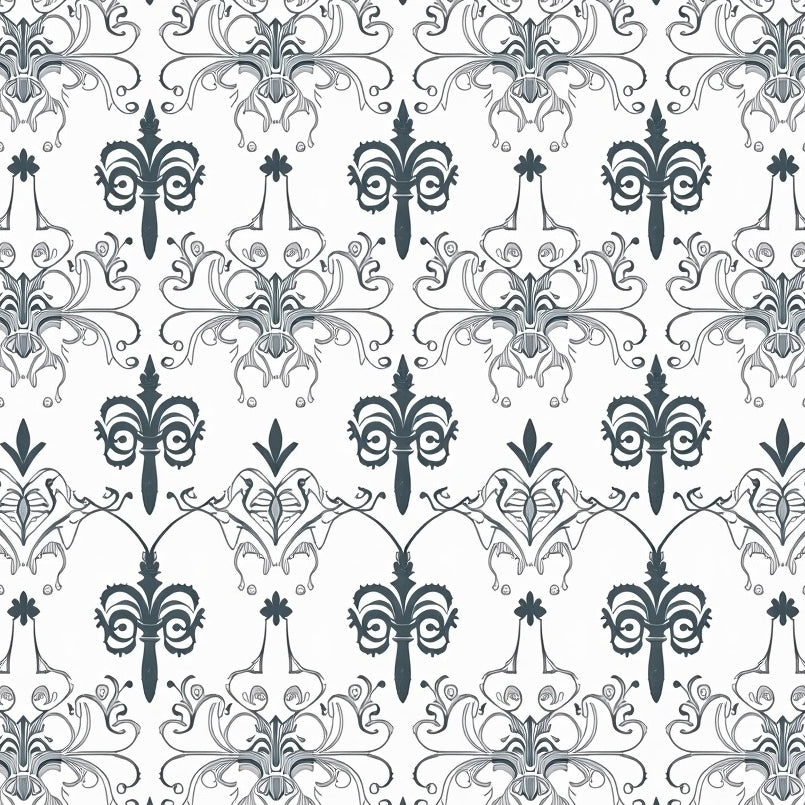 Distressed Fleur de with Classic Floral Lace (Black) - ODIKA