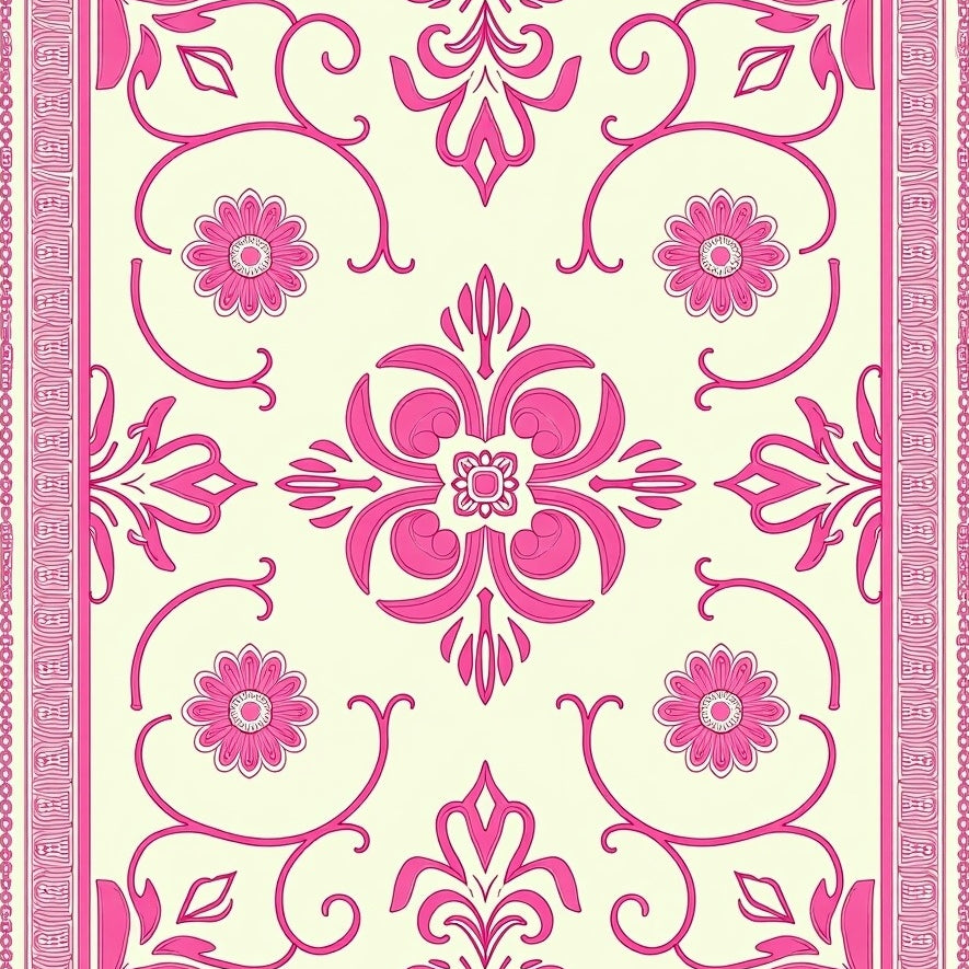Pristine Botanical Damask (Pink) - ODIKA