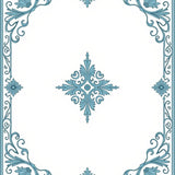 Victorian Fleur with Weathered Art Nouveau (Blue)