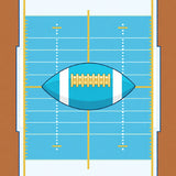 Gridiron Yard Lines Goalposts Football Design(Blue)