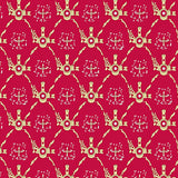 Holiday Marquetry Featuring Interlocking Ornaments and Twinkling Snow(Red)