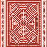 Nordic Motif with Interwoven Zigzag Flow(Red)