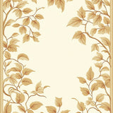 Timeless Botanical Leaf Beige Area with Elegant Vintage Design(Beige)