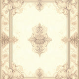 Ornamental Damask with Curved Filigree and Vintage Rococo Accents(Beige)