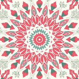 Boho Petal Design with Interlocking Botanical (Red)