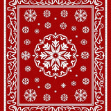 Festive Snowflake Medallion with Gold Accents and Elegant Swirls(Red)