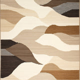 Coastal Breeze Beige & Brown Waterproof Geometric Deck(Beige)