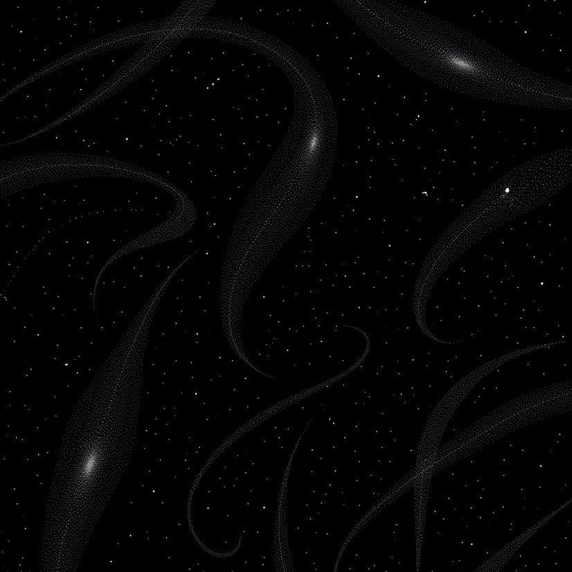 Celestial Stardust Swirl With Metallic Charcoal Details(Black) - ODIKA