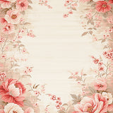 Artistic Floral Area in Blush Pink and Deep Beige Hues(Beige)