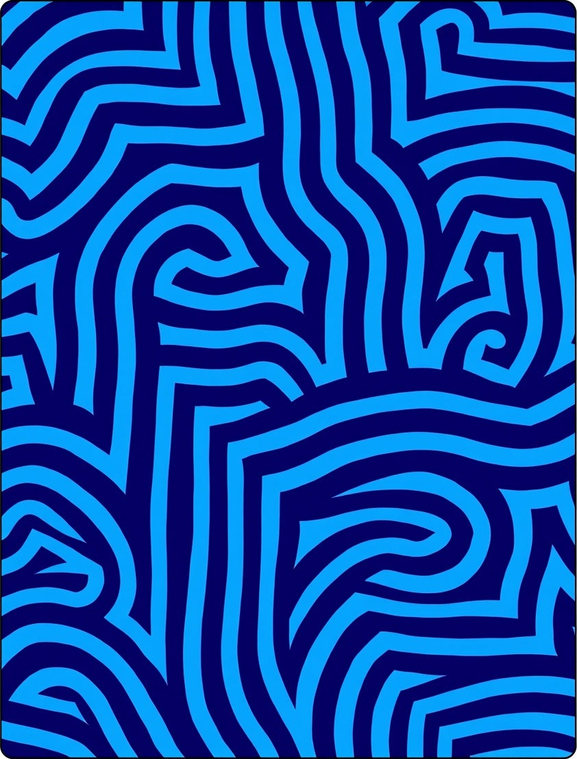 Modern Interlocking Maze with Bold Abstract Lines and Artistic Gradients (Blue) - ODIKA