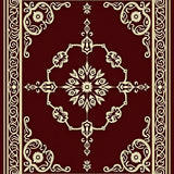 Luxurious Velvet Damask Jewel Collection Elegant Vintage Medallion(Red)