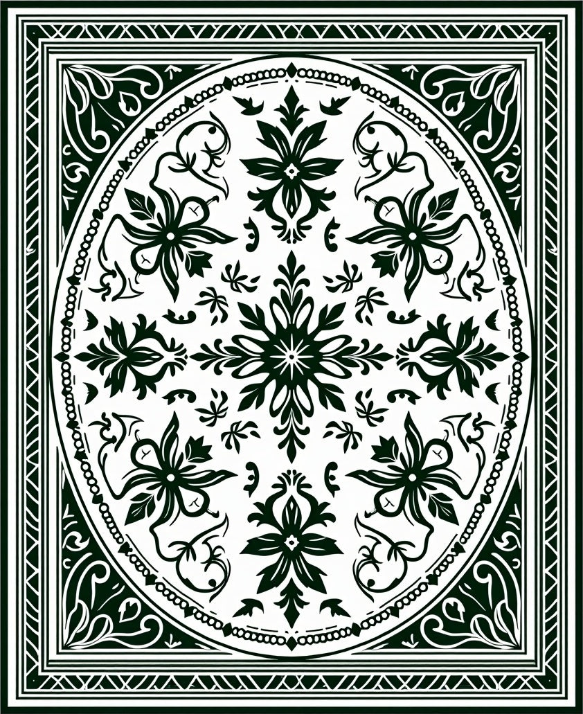 Timeless Damask Elegant Heritage Stain Proof (Black) - ODIKA