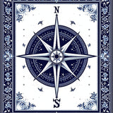 Beachy Compass Rug(Blue)