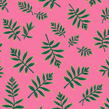 Botanical Motif With Leafy Interlocking Vines And Golden Highlights (Pink) - ODIKA