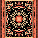 Boho Aztec Inspired Festive Celebration Floor Art(Black)