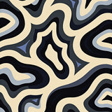 Abstract Rippled Wave Design with Shadowy Contrasts and Fluid Forms(Beige)