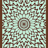 Burst Symmetrical with Ornate Central Focus(Brown)