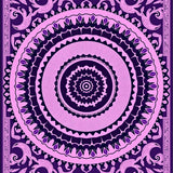 Burst Intricate Floral Medallion Design (Purple)