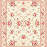 Vintage Round Rose with Floral Embroidery(Beige)