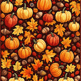 Fall Foliage & Pumpkins Happy all Design(Brown)