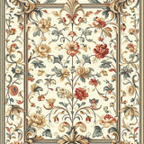 Refined Smoke and Beige Featuring Ornate Floral Leaf Motif Design(Beige)