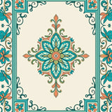 Vintage Floral Medallion Heritage Symphony Tapestry Artisan(Blue)