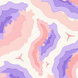 Abstract Watercolor Brush Strokes with Gradient Waves(Pink)