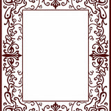Traditional Scrollwork Design Featuring Symmetrical Vine(Brown)