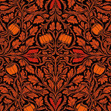 Ornate Autumnal Foliage Design with Stylized Seed(Black)