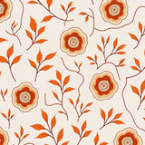 Autumn Meadow Floral Interlocking Vine(Orange)