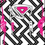 Chic Chevron Stripe Motif with Subtle Art Touch(Black)