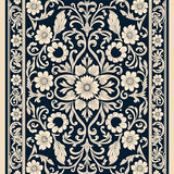 Timeless Garden Mosaic With Delicate Craftsmanship (Navy Blue)