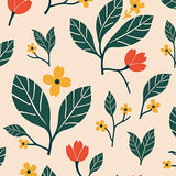 Wild Meadow Paisley Leaf Tapestry Modern Botanical(Beige)