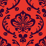 Elegant Yuletide Damask Swirl(Red)
