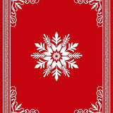 Snowflake Medallion Motif with Festive Gilded Accents and Whimsical Detailing(Red)