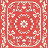 Elegant Floral Scroll Anti Slip Lightweight Decorative Throw(Red)