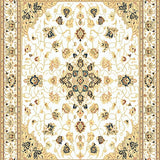 Graceful Medallion Area Non Slip Vintage Style Beige(White)