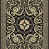 Paisley Swirl Teardrop Bohemian Ethnic Heritage(Black)