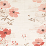 Artisan Beige With Minimalist Blush Floral Abstract Design(Ivory)