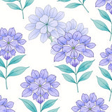 Blooming Hydrangea Meadow Artistic Floral Interlocking(Purple)