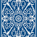 Elegant Swirl Medallion Trellis Abstract Sophisticated Dreamy (Blue) - ODIKA