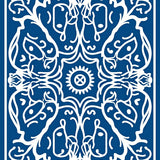 Elegant Swirl Medallion Trellis Abstract Sophisticated Dreamy (Blue) - ODIKA
