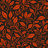 Distressed Botanical Vine Scroll(Black)