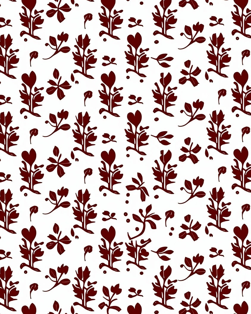 Classic Jacobean Vine with Ornamental Leaf Details (Brown) - ODIKA