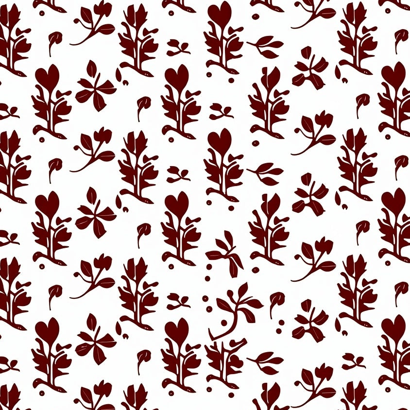 Classic Jacobean Vine with Ornamental Leaf Details (Brown) - ODIKA