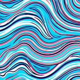 Nautical Wave Crest with Flowing Tidal Design(Blue)