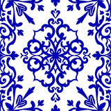 Botanical Leaf Vine Scroll Damask Baroque Luxurious(Blue)