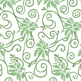 Botanical Vine Scrolls with Artistic Swirl Motif(Green)