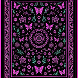 Enchanting with Dark Floral Accents and Intricate Insect Motifs (Pink)